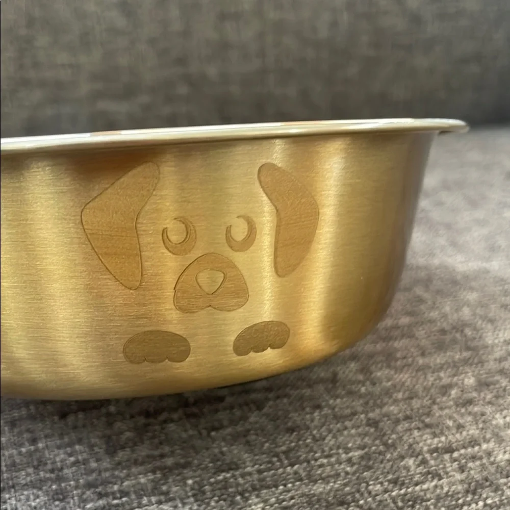 Stainless Steel Gold Dog Bowl